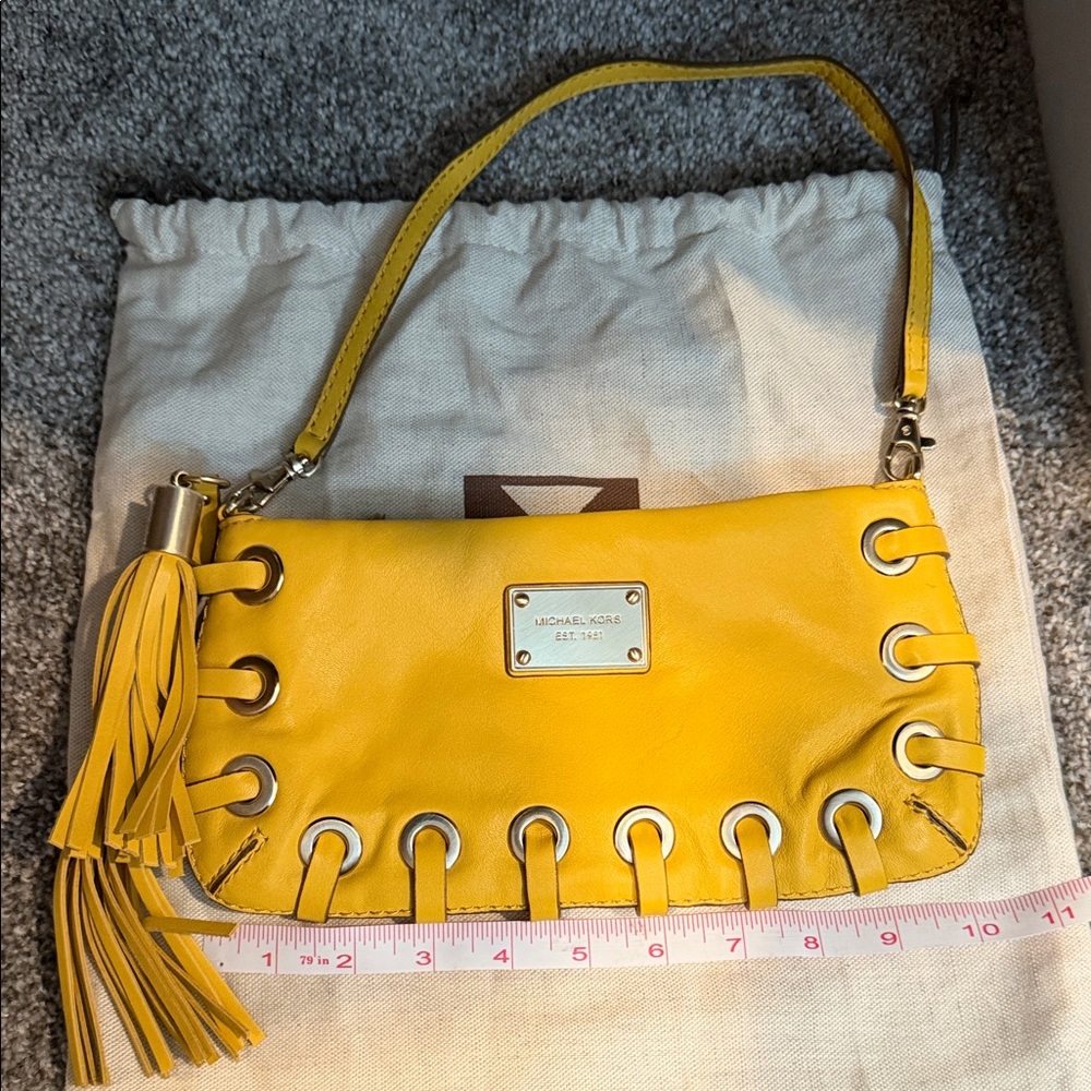 Michael Kors Yellow Clutch with Tassel